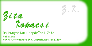 zita kopacsi business card